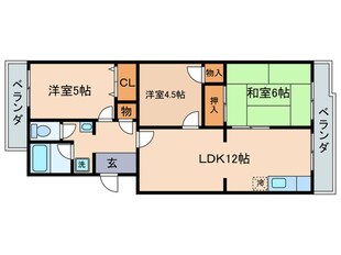 セレッソ甲西Ｃ号館の物件間取画像